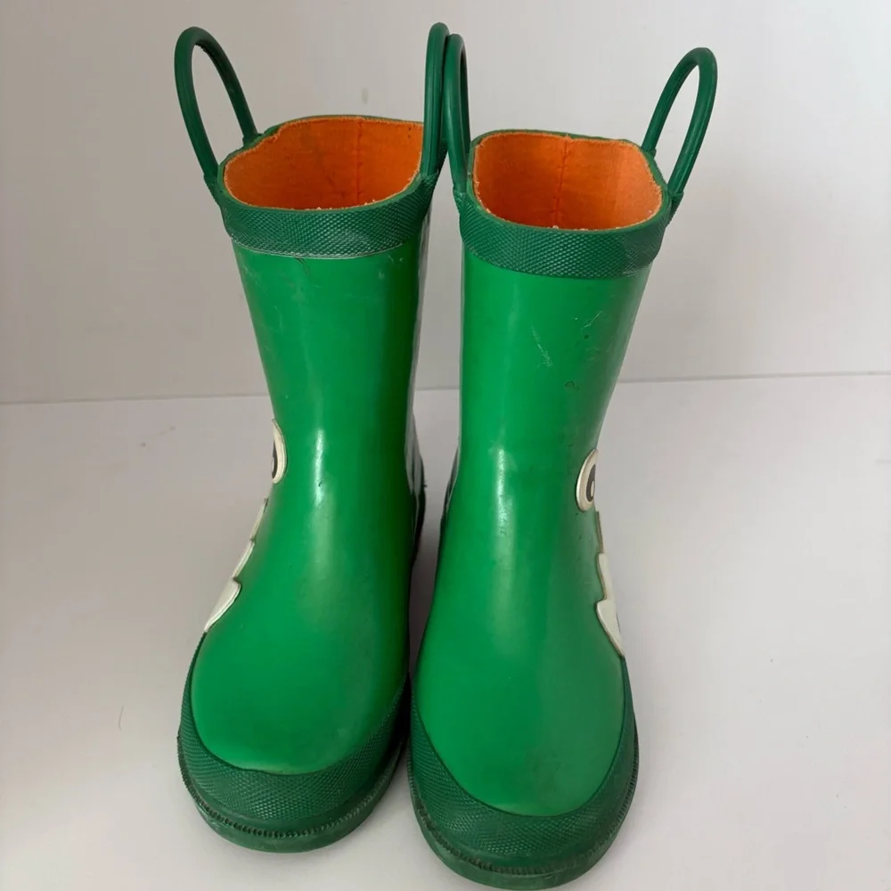 Kidorable Green Alligator Rain Boots Boys Size 9/10